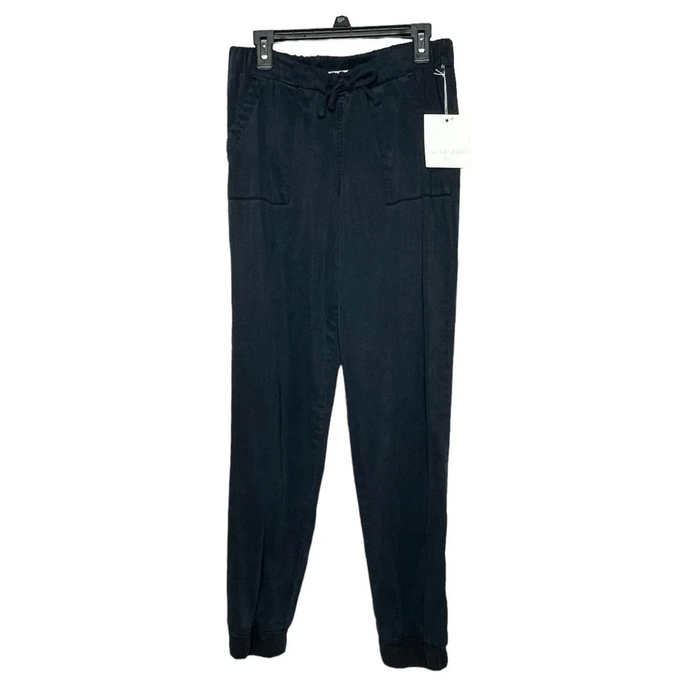 Bella Dahl Girl Dark Navy Soft Pocket Jogger Pants New Size 14